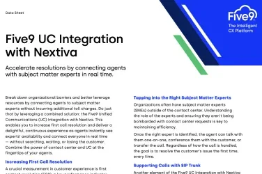 Five9 UC Integration with Nextiva